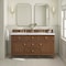 James Martin Vanities 60'' Double Vanity, Mid-Century Walnut w/ 3 CM White Zeus Quartz Top 424-V60D-WLT-3WZ - alternate 5
